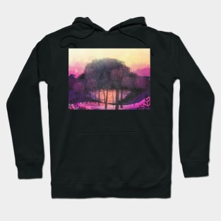 Pink Sunset Forest Hoodie